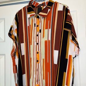 Multi Brown Button Down